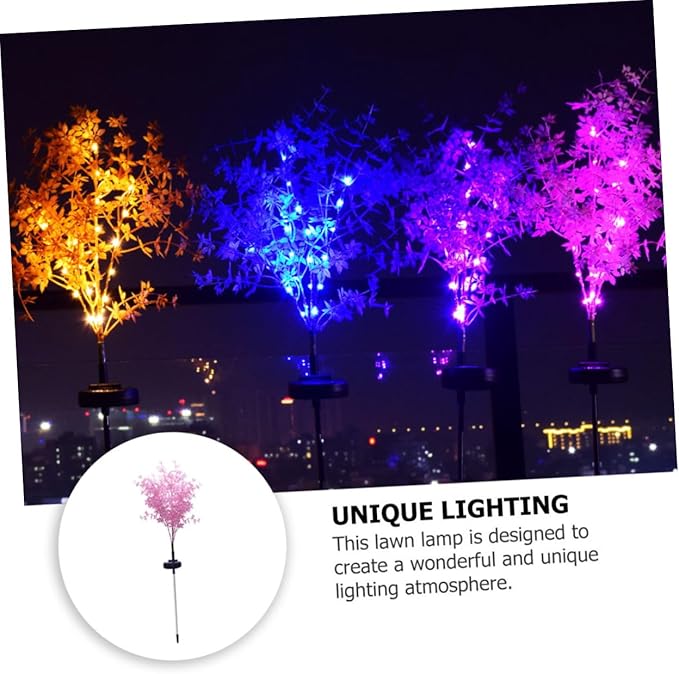 balacoo Led Solar Garden Light Plant Shaped Outdoor Lamp Ornament for Lawn Decoration Durable and Weatherproof Pink Rose Design for Garden Pathway
