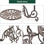 Sungmor Heavy Duty Cast Iron Plant stand, 3 Tier Foldable Metal Plant Shelf, 24in Tall Vintage Flower Pot Holder Indoor Outdoor Tiered Plant Stand, Rustic Plant Display Rack for Corner Balcony Patio