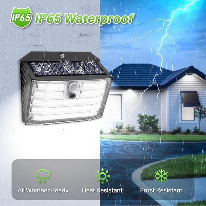 [20 Packs] Solar Motion Lights Outdoor, Ultra Bright Solar Fence Lights with Motion Sensor, IP65 Waterproof Security Light 3 Modes, 270° Lighting Angle, Wall Lights for Deck Patio Fence Garage Door
