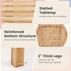 Tangkula 53" Round Outdoor Dining Table for 4-6 People, Acacia Wood Patio Table with Large Tabletop & 2" Umbrella Hole, Farmhouse Dining Furniture for Yard, Deck, Garden, Poolside