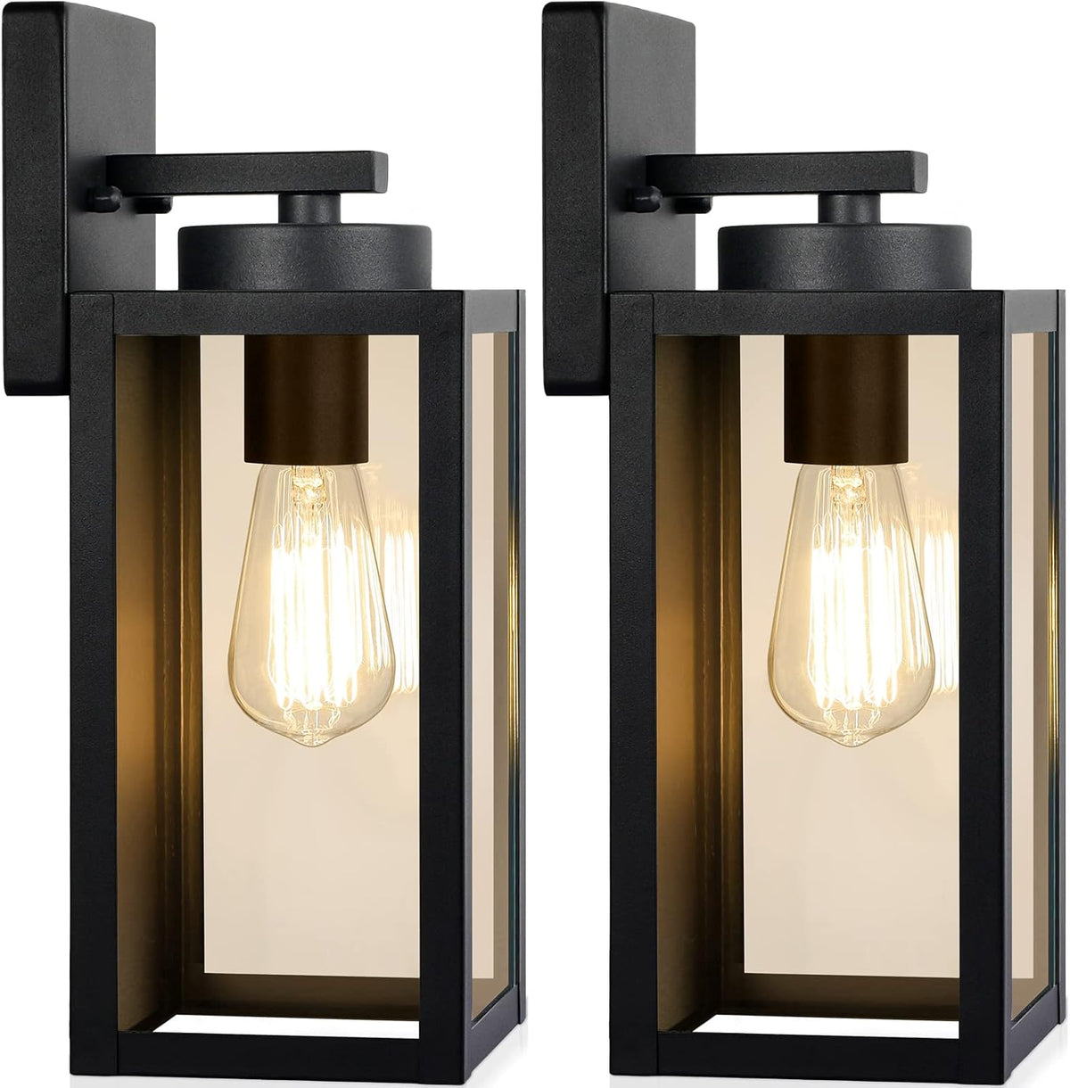 beslowe outdoor wall light fixtures, modern black exterior, main product view