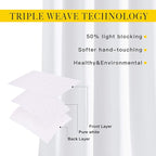 NICETOWN Sliding Door Curtain Window Treatment for Living Room, Energy Smart Thermal Insulated Extra Wide Solid Blackout Curtains/Drapes for Patio Door (Pure White, W80 x L84)