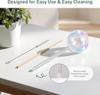 Large Extra-Thick Clear Glass Plant Watering Globes, Rainbow Gradient Self Watering Devices for Indoor & Outdoor Plants, AutomaticWaterer Spikes, Perfect for Daily or Vacation Use, 6-Pack