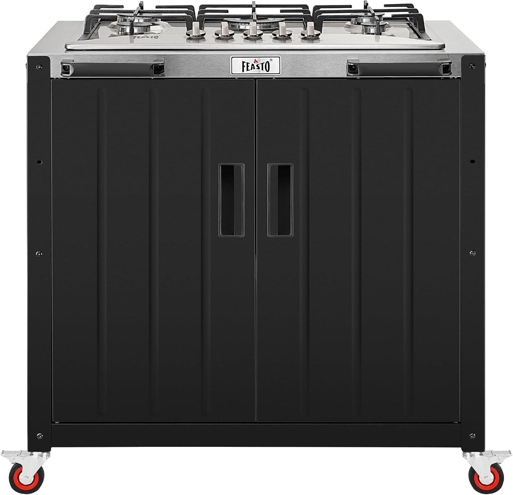 feasto modular outdoor kitchen island with 5-burner gas, main product view