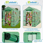 machrus ogrow walk-in portable greenhouse, outdoor indoor grow showing dimensions