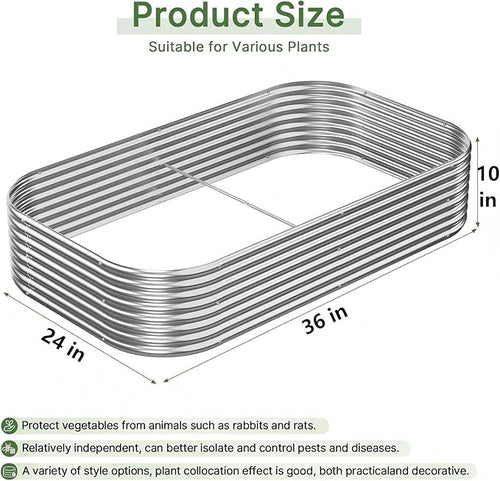 3 PCS Galvanized Raised Garden Bed Outdoor, Metal Garden Bed for Vegetables, Above Ground Garden Box for Flower, Steel Raised Beds for Gardening - 3x2ft