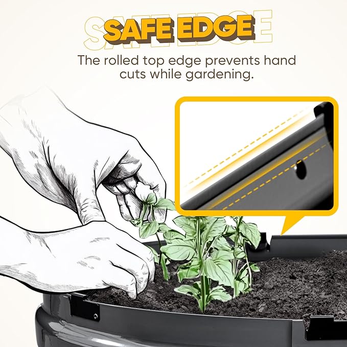 KING BIRD Raised Garden Bed Kit 2025 Upgraded Quick-Setup Galvanized Planter Garden Box Outdoor for Gardening, Vegetables, Flowers, 74x36x12 in, Dark Grey 2PCS