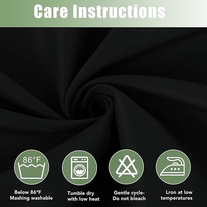 HolidayIdeas Outdoor Curtains for Patio Waterproof, 6 Panels - 54x84 Inches - Weatherproof Privacy Outsides Curtains for Cabana Porch Pergola, Sunlight & UV Blocking (Black, Grommet Top)