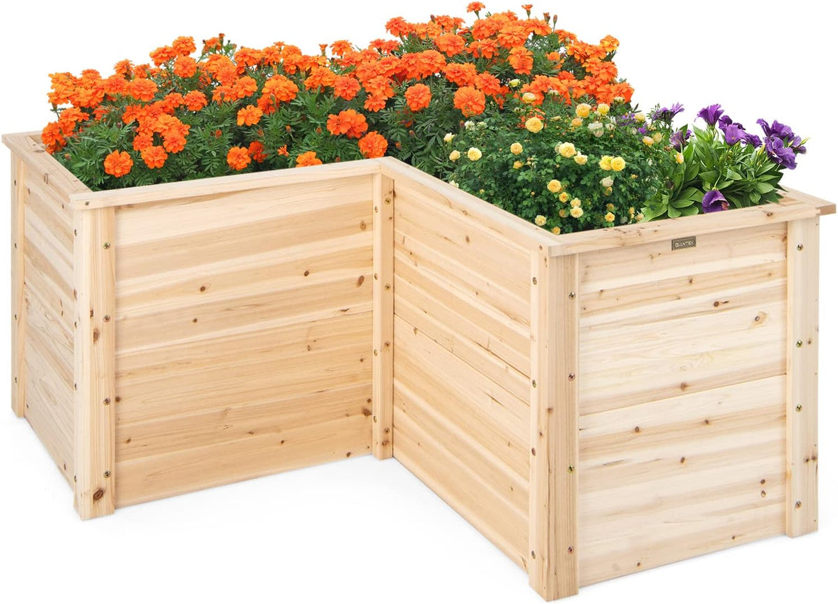 giantex wood raised garden bed, 47.5"x47.5"x24.5" elevated planter, main product view