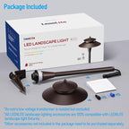 LEONLITE 5CCT Low Voltage Pathway Lights, 12-24V LED Landscape Path Light, 1800/2700/3000/4000/5000K, Double Layer, CRI90, IP65 Waterproof Landscape Lighting, Aluminum, Oil Rubbed Bronze, Pack of 6