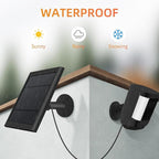 USB-C to Ring Barrel Plug 7Pack 4W Solar Charger for Ringing Spotlight & Stick Up Outdoor Cam, Black, High Efficiency, 10FT/3M Long Cable with IP65 dustproof and Waterproof
