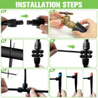 260ft drip irrigation system for garden with 40, front angle view