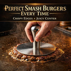 Premium Stainless Steel Smash Burger Press, Heavy Duty Burger Smasher with Ergonomic Handle, Large Press Surface, Easy to Clean, Perfect for Grill, Griddle & Everyday Cooking