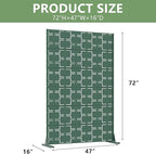 Casaphoria Metal Privacy Screen Outdoor, 72" H x 47" W Freestanding Decorative Privacy Screen for Patio Deck Balcony Garden with Stable Base, Drakgreen-Square