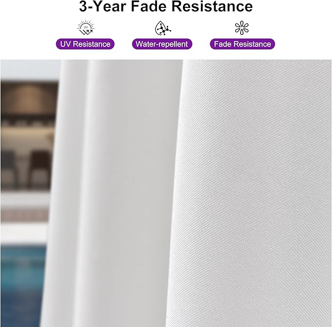 PURPLE LEAF 8' X 8' Patio Umbrella with Steel Plate Base for Pool 7' High Offset Outdoor Cantilever Umbrella Swimming Pool Umbrella with 360°Rotation for Poolside White
