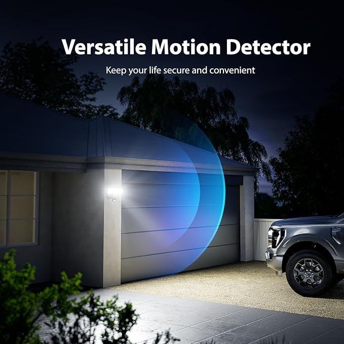 Onforu 75W LED Flood Light Motion Sensor Outdoor, 7000lm Dusk to Dawn Flood Light, Security Light with Three Head, IP65 Waterproof Exterior Floodlight, 6500k Wall Light for Entryway Stairs Yard Garage