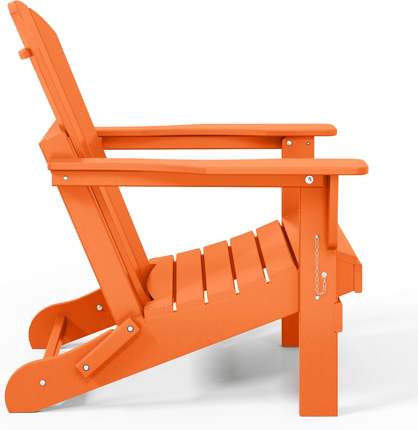 WO Home Furniture Laguna Folding Adirondack Chair, HDPE Patio Chair, All Weather Use Fire Pit Chair for Outdoor Garden, Backyard, Deck, Pool, Orange