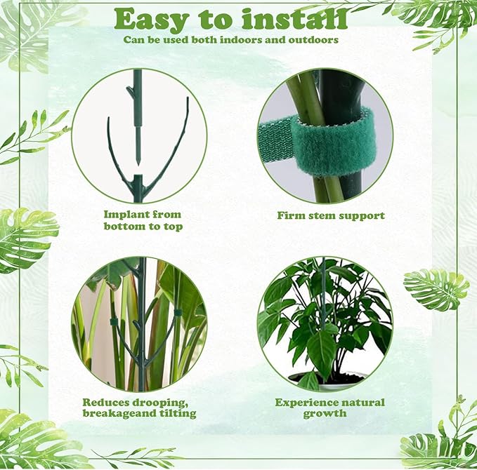 Stackable Monstera Moss Pole - 5 PCS Coir Plant Support Stakes for Indoor Plants, Bendable Totem Pole for Climbing Vines, Money Plant | Durable Indoor Plant Stakes (5 Pack)