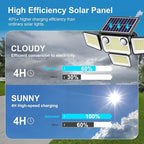 4500LM Solar Lights Outdoor Waterproof, 254 LED Solar Flood Lights Outdoor with 2 Motion Sensor, 4 Heads Security Light with Remote Control for Yard Outside House Garage 4 Pack