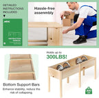 MIXC 72”L X 23”W Raised Garden Bed Outdoors with Legs, Elevated Reinforced Wooden Large Planter Box for Backyard, Patio, Balcony w/Divider Panel, 6 Legs, 300lb Capacity