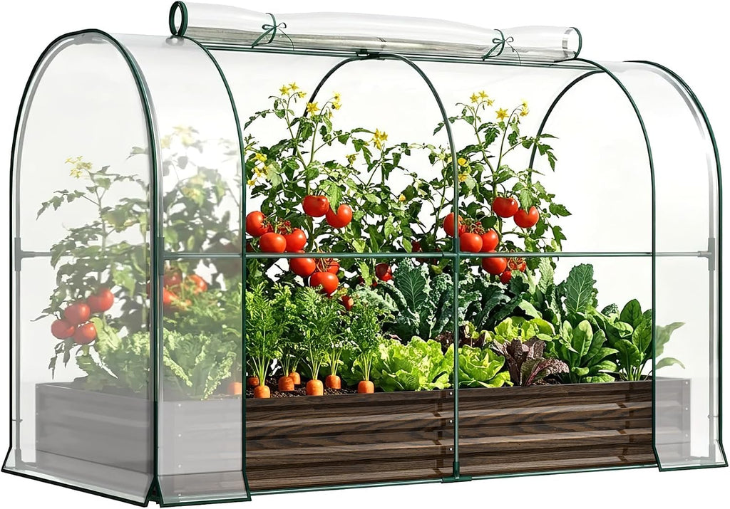 docred galvanized raised garden bed with pvc cover, main product view