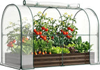 docred galvanized raised garden bed with pvc cover, main product view