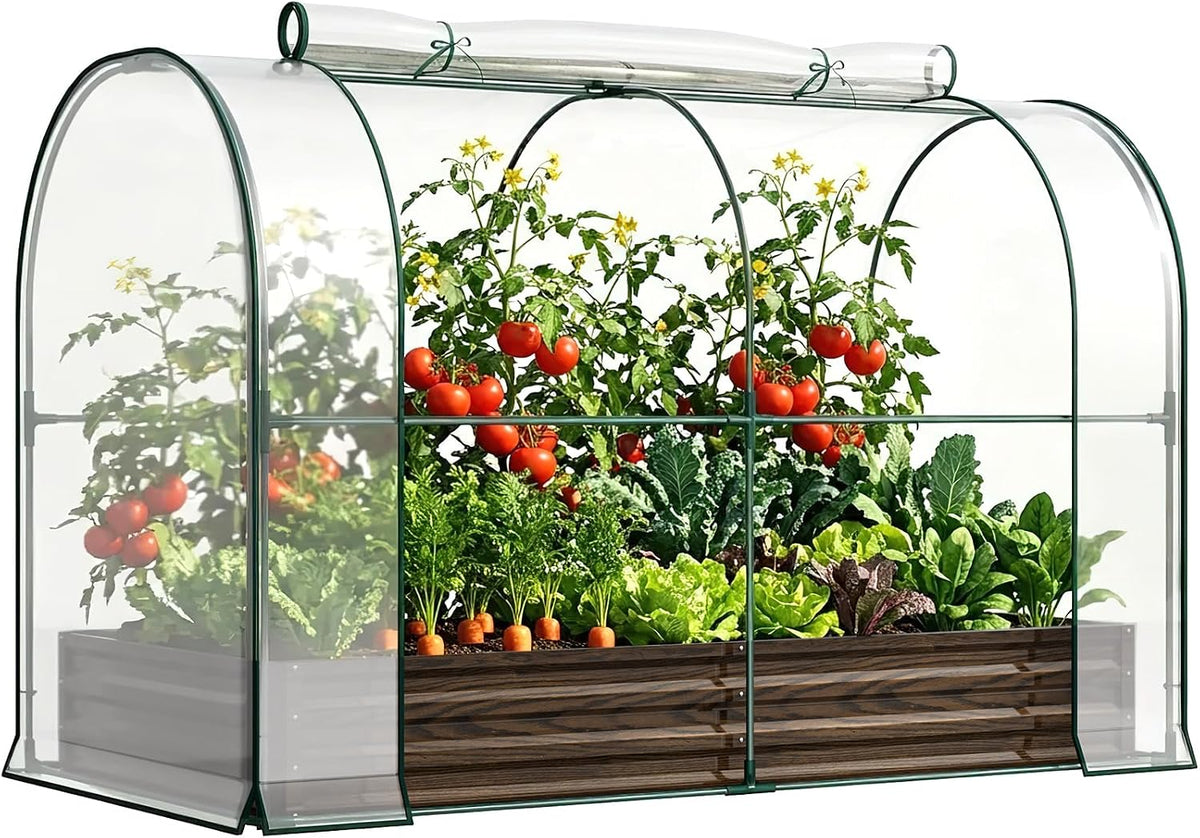 docred galvanized raised garden bed with pvc cover, main product view