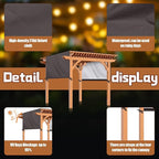 Universal Pergola Replacement Canopy Outdoor Canopy Shade Cover Waterproof Shade Top Cover for Outdoor Patio Porch Backyard(12 x 10 ft,Coffee)