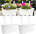 17" hanging metal railing planter with detachable hook, main product view