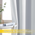 NICETOWN Patio Door Curtain Vertical Blinds, Reduce Sunlight Grommet Top Room Divider Curtain Panel Screen Partitions for Furniture Protecting (Greyish White, 80 inches Wide x 84 inches Long)