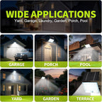 2pack 184 LED Solar Motion Lights Outdoor, Solar Wall Lights Outdoor Waterproof with 3 Modes Adjustable, Dusk to Dawn Solar Powered Security Light, Auto On/Off, for Porch, Patio