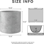 Kante 12.6" Dia Round Concrete Planter, Modern Style Large Cylindrical Plant Pot with Drainage Hole and Rubber Plug for Indoor Outdoor Patio, Natural Concrete