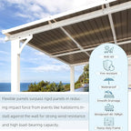 AECOJOY 16' x 10' Gazebo White Outdoor Pergola for Patio, Large Wall-Mounted Hard Top 10x16 Lean to Metal Gazebo Shelter Pergolas and Gazebos Clearance with Patio Roof, Heavy Duty Awnings for Backyard