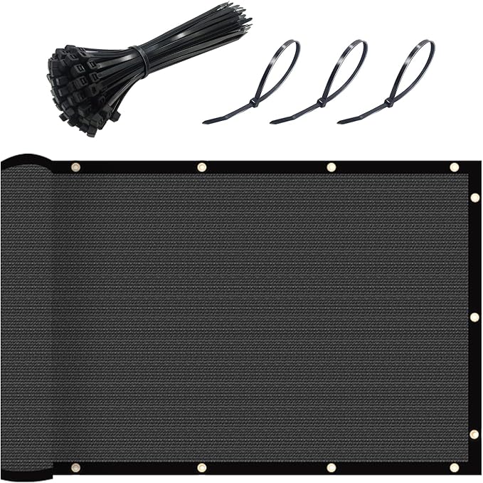 UPGRADE Fence Privacy Screen 8' x 50' Fence Commercial Shade Cover with Brass Grommets Heavy Duty Perfect for Outdoor Back Yard-Dark Grey, Customizable