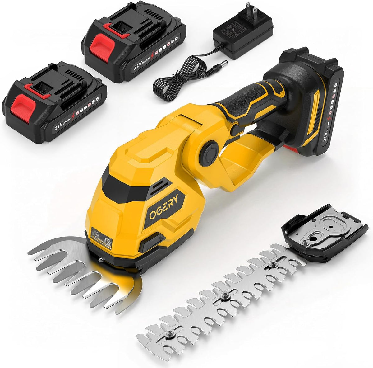 ogery 21v cordless hedge trimmer & grass shears, main product view