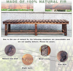 Outdoor Garden Bench, 3-Person Wood Patio Bench Weatherproof Outdoor Backless Bench, Anti-Corrosion and Anti-Rust Garden Benches for Garden Lawn Porch Park Backyard (Natural,47.25''/120cm)