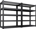 Set of 2 71"H Garage Shelving-3000LBS 5 Tier Storage Shelves,Adjustable Heavy Duty Metal Shelving Unit and Storage Large Wire Rack,Utility Steel Shelf For Shop Warehouse Industrial Pantry 71"x35"x16"