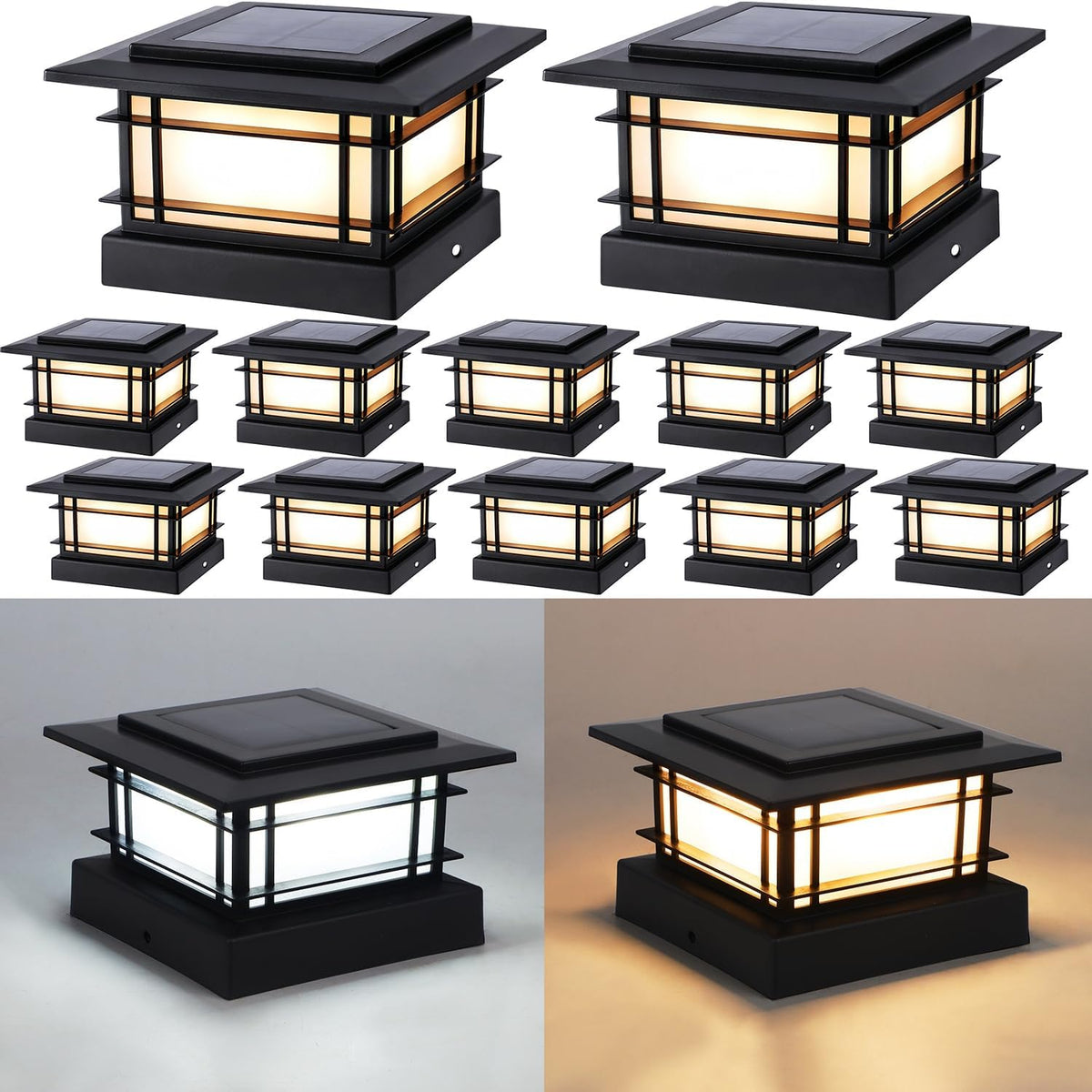 dynaming 4x4 solar post cap lights outdoor with, main product view