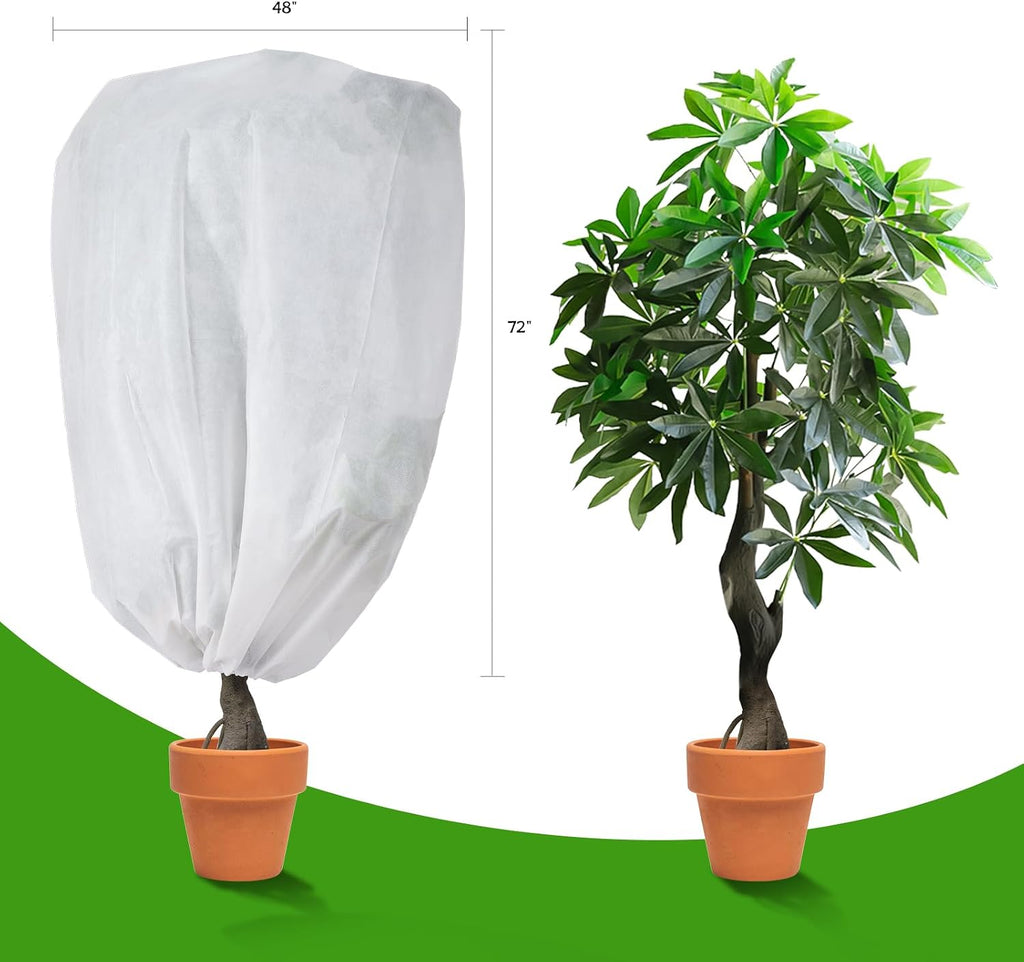 garutom 4-pack plant covers freeze protection 48" x showing dimensions