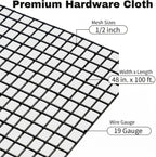 Black Hardware Cloth 1/2 in. x 4 ft. x 100 ft. 19-Gauge | Vinyl Coated Chicken Wire Mesh Roll, Chicken Wire Fencing, Garden Fencing, Rat Wire, Gopher Mesh