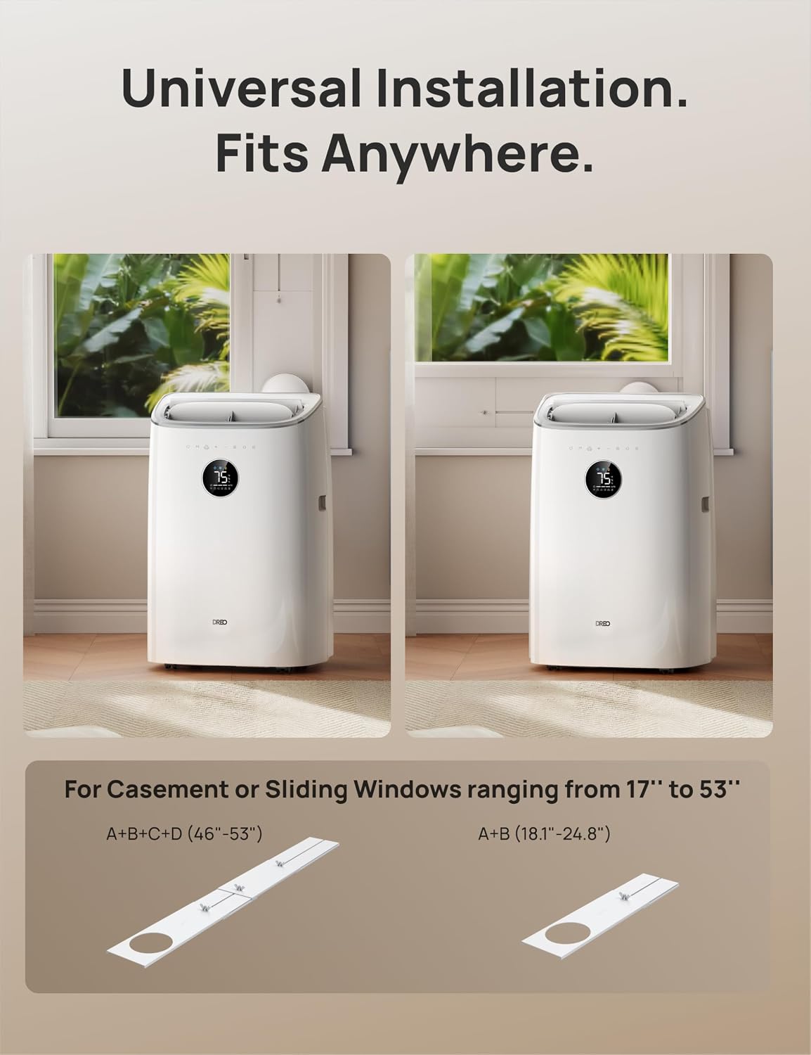 dreo portable air conditioner 318s, 8000 btu ashrae on a desk or shelf