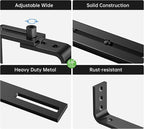 HFHOME 6PCS Adjustable Planter Box Brackets, Brackets for Window Boxes Planters Hanging Flower Box Holders, Wall Mount Holder for Windowsills, Garden, Fences, and Balcony - Black (Patent Registered)