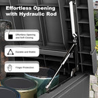 260 Gallon Outdoor Deck Box, Lockable Waterproof Outdoor Storage Boxes For Garden Tools,Indoor Cushions,Accessories Outside Storage Resin Weatherproof Container(Black)