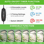 lbw grow lights for indoor plants, 214 leds, side view
