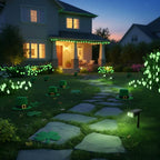 Linkind Solar Lights Outdoor Waterproof IP65, StarRay RGB Solar Spot Lights Outdoor, Color Changing Outdoor Solar Lights for Yard, Garden, Pathway, St. Patrick's Day (Multicolor, 4 Pack)
