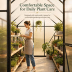 hooyeah 6x4 ft small polycarbonate greenhouse, walk-in greenhouses, close-up detail