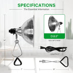 Simple Deluxe Clamp Light with 8.5 Inch Adjustable Aluminum Reflector, Suit for E26 Socket Max 150 Watt Lamp (No Bulb Included), 6 Feet 18/2 SPT-2 Cord, 2 Pack