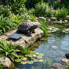 Pond Spitter, Pond Fountain Brown Resin Turtle Fountain, 7.6 * 5.1 * 3.5in | Solar-Powered Water Aerator, For Small Ponds & Garden Decor, Decorative Pond Feature