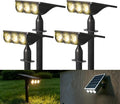 Solar Spot Lights Outdoor Waterproof IP65, 2 Lights Modes Solar Powered Landscape Lights，Outside Pathway Lights for Sign Garden Yard Walkway Driveway Decorations (4 Pack-White &Warm White)