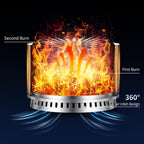 27 inch smokeless fire pit with waterproof cover, close-up detail